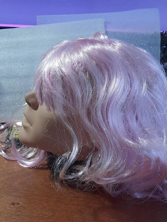 NEW  ! Curly Wig Long 20 Inch Light Pink main image 6